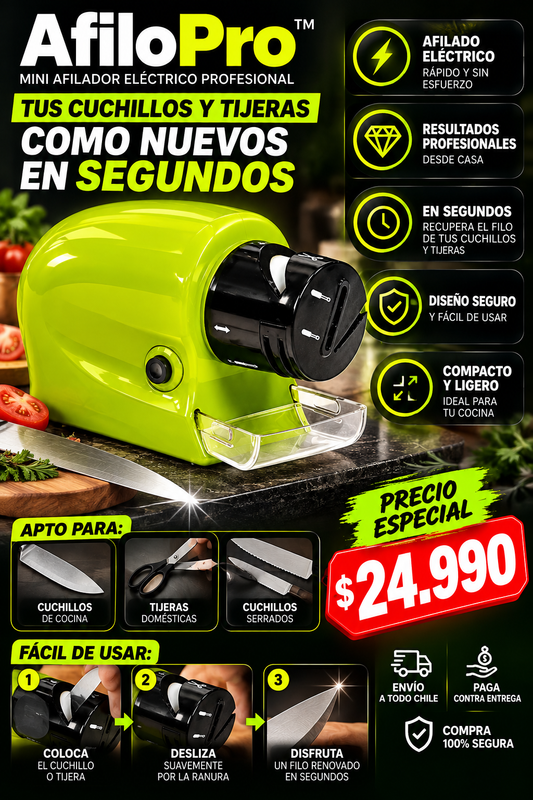 🔪 AfiloPro™ | Mini Afilador Eléctrico Profesional